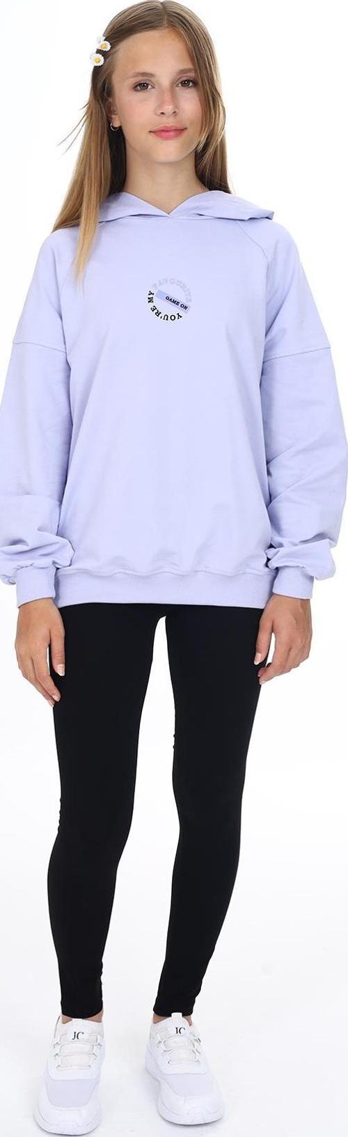 Toontoy Kız Çocuk Kapüşonlu Önü Yazı Baskılı Taytlı Takım