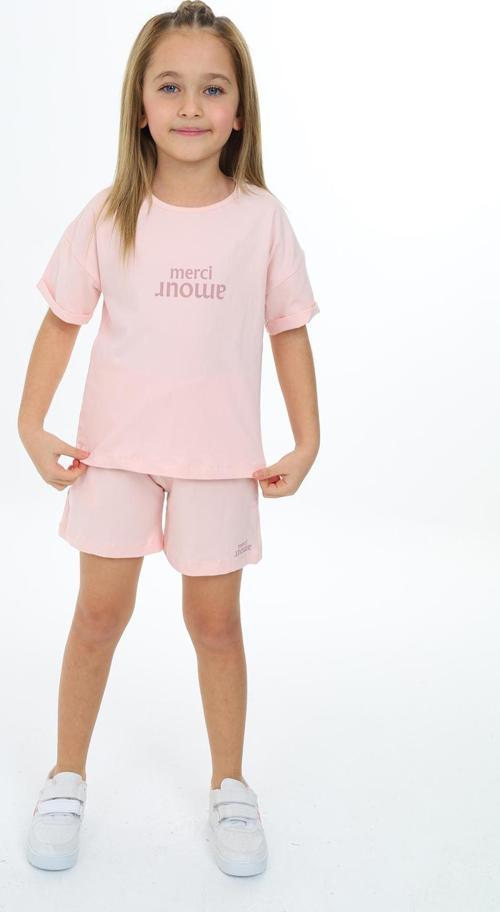 Toontoy Kız Çocuk Merci Aour Yazı Baskılı Şortlu Takım