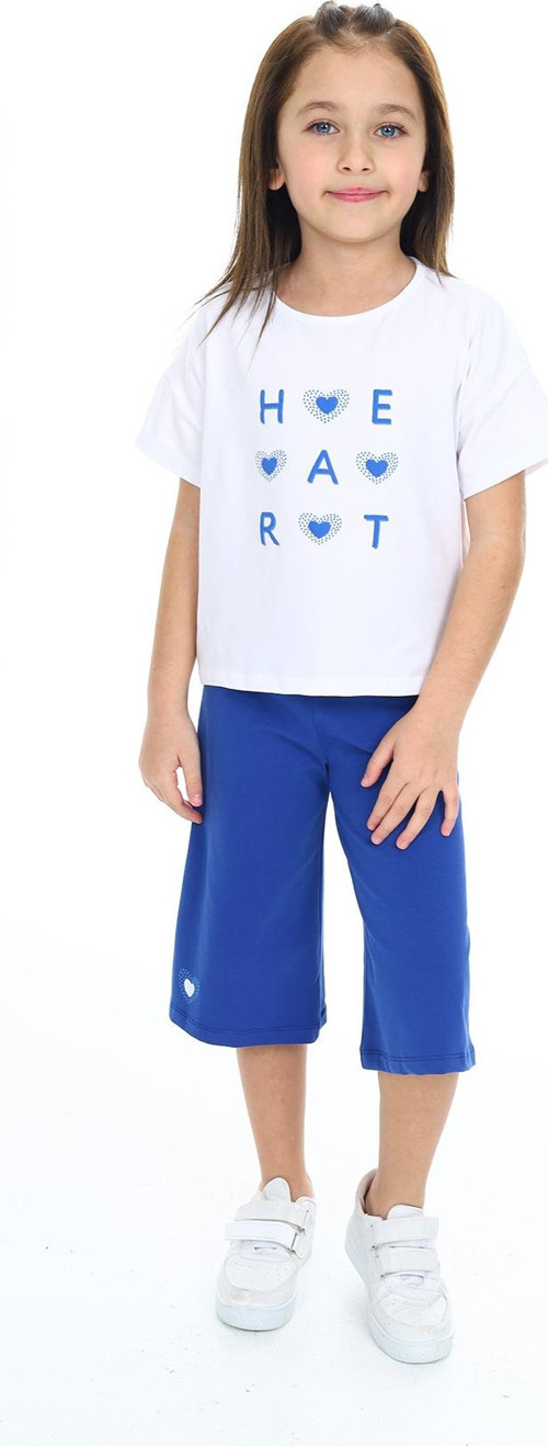 Toontoy Kız Çocuk Garnili Heart Baskılı Kaprili Takım