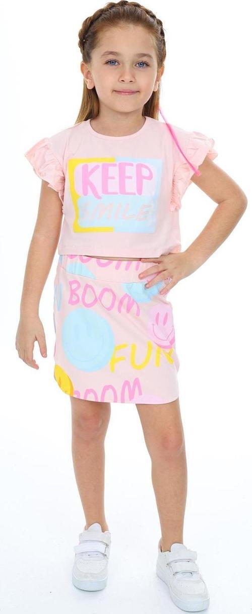 Toontoy Kız Çocuk Keep Smıle Baskılı Etekli Takım