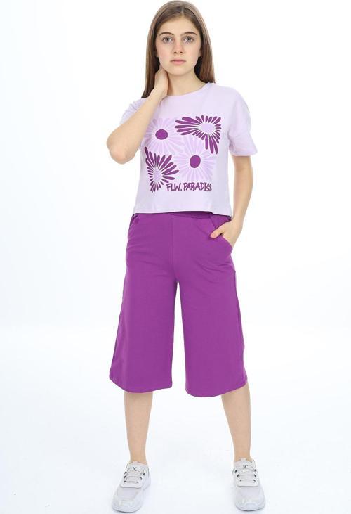 Toontoy Kız Çocuk Flw Paradıse Yazı Baskılı Kaprili Takım