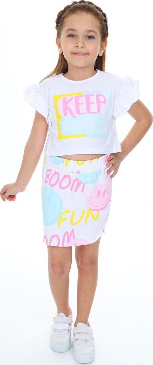 Toontoy Kız Çocuk Keep Smıle Baskılı Etekli Takım