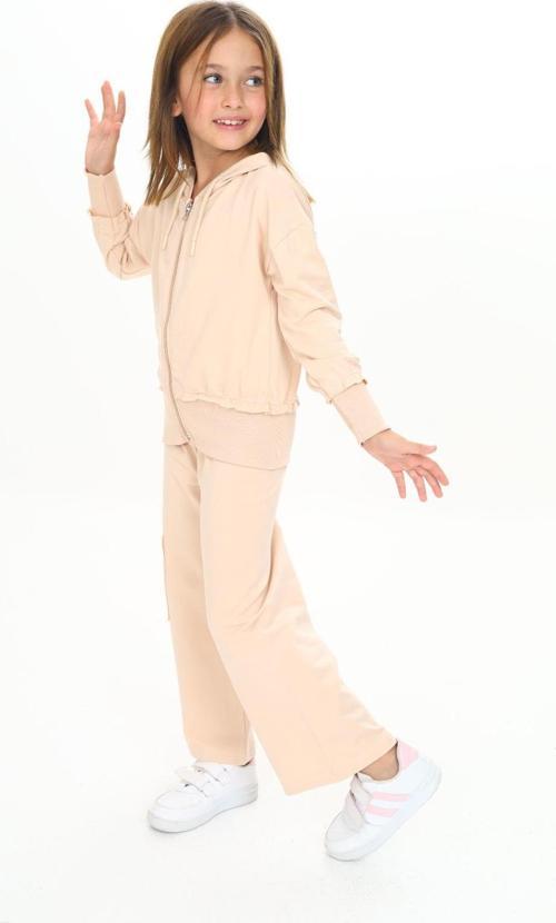 Toontoy Kız Çocuk Kapüşonlu Fermuarlı Fırfır Detaylı Eşofman Takım