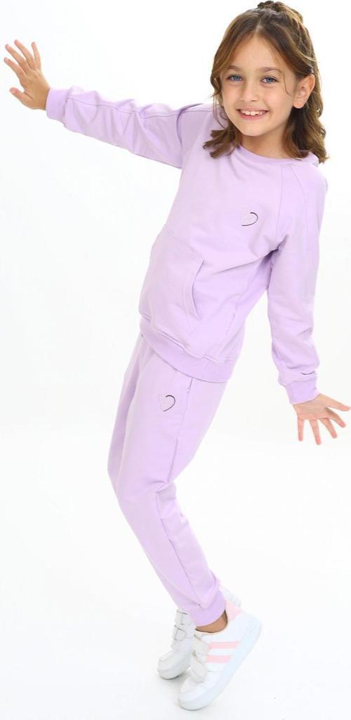 Toontoy Kız Çocuk Reglan Kol Kanguru Cepli Nakışlı Eşofman Takım