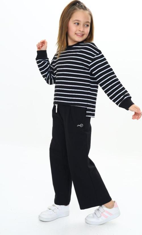 Toontoy Kız Çocuk Çizgili  Baskılı Eşofman Takım