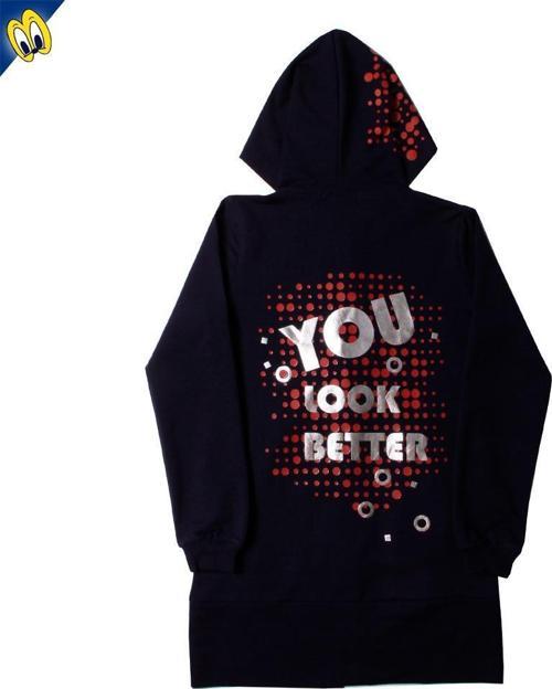 Toontoy Kız Çocuk Kapşonlu Hırka You Luck Better Varak Baskılı