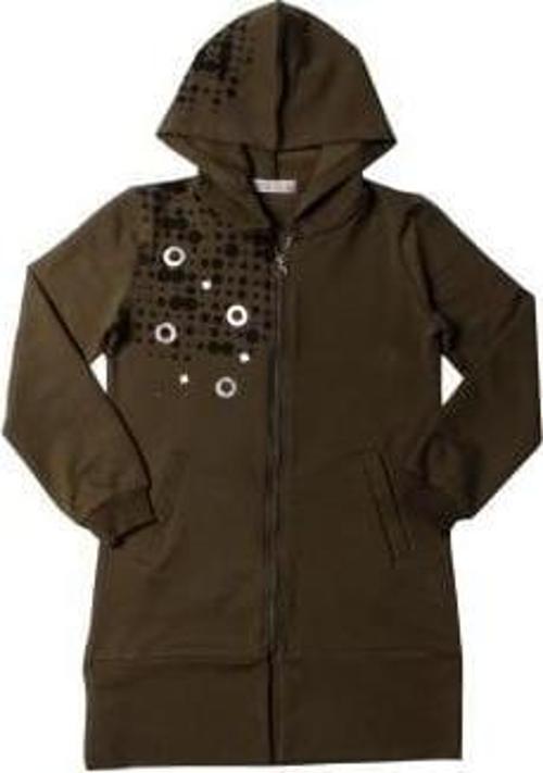 Toontoy Kız Çocuk Kapşonlu Hırka You Luck Better Varak Baskılı