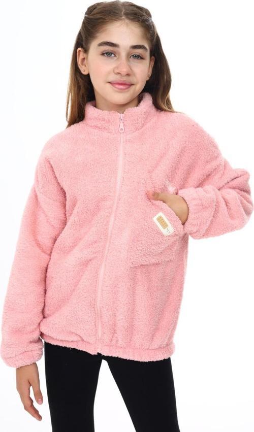 Toontoy Kız Çocuk Nakışlı Peluş Hırka
