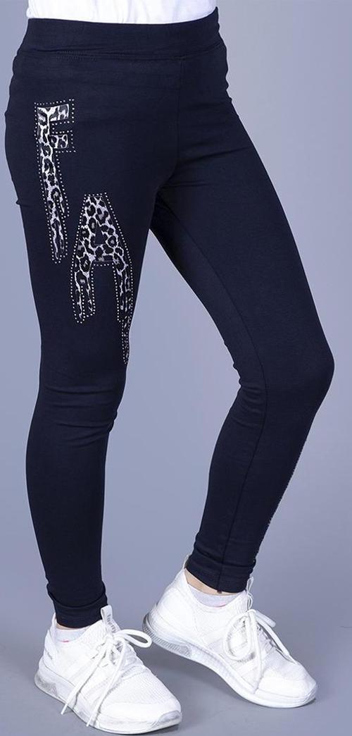 Toontoy Kız Çocuk Leopar Desenli Taşlı Tayt