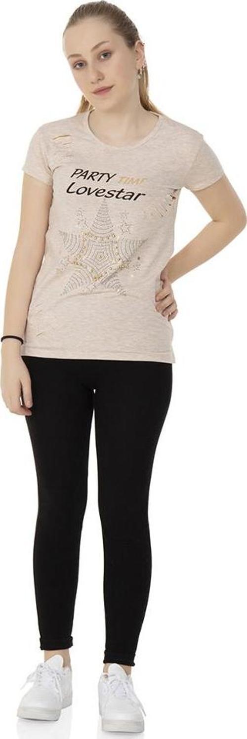 Toontoy Kız Çocuk T-Shirt Yıldız Taşlı