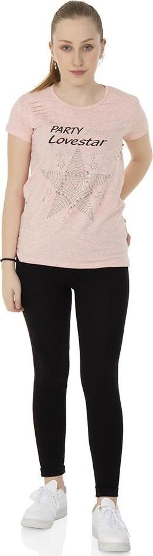 Toontoy Kız Çocuk T-Shirt Yıldız Taşlı