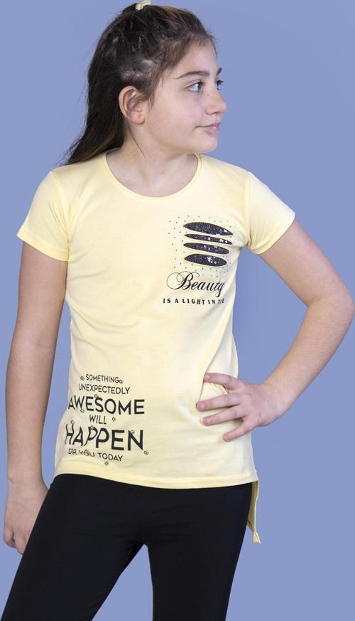 Toontoy  Kız Çocuk T-Shirt Göğsü Lazer Kesim Taşlı