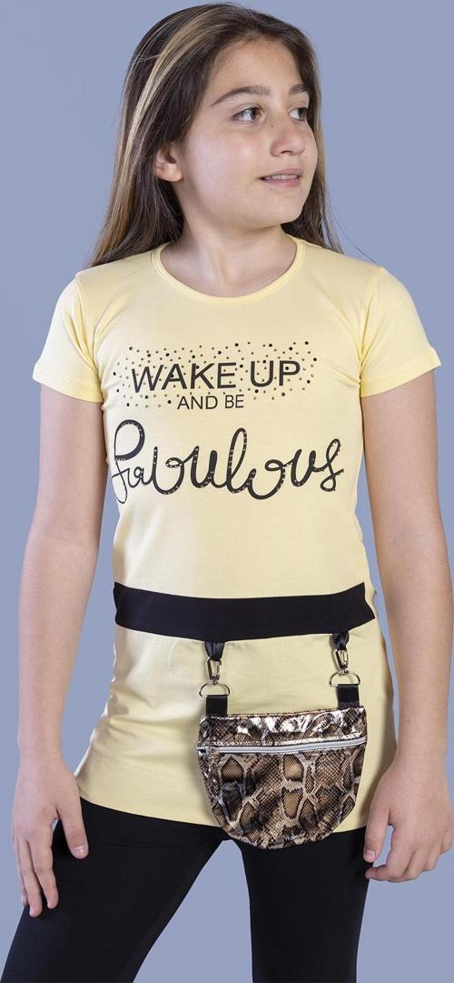 Toontoy  Kız Çocuk T-Shirt Önü Çantalı