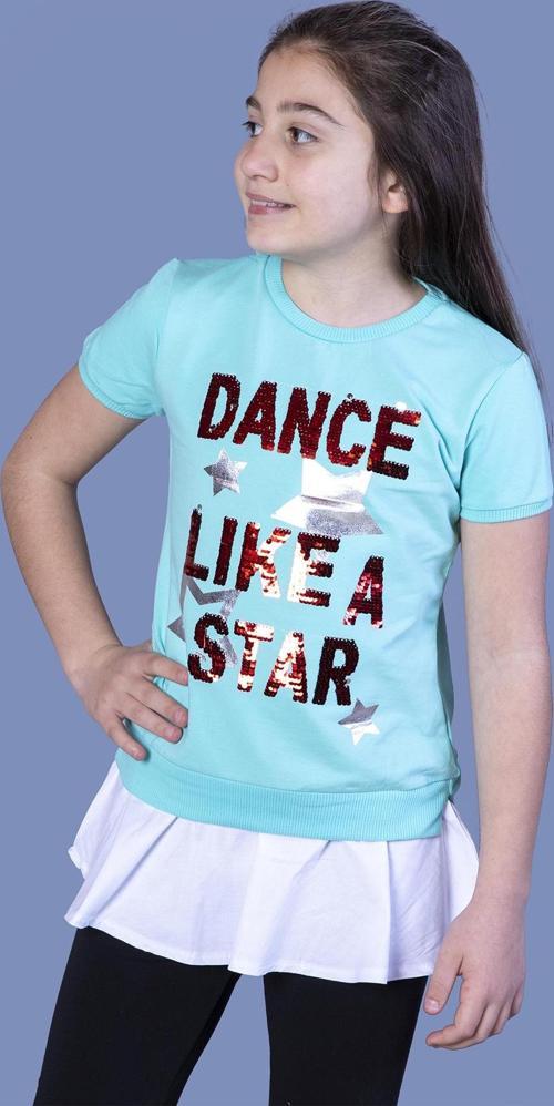 Toontoy Kız Çocuk Dance Pul Nakışlı Tişört