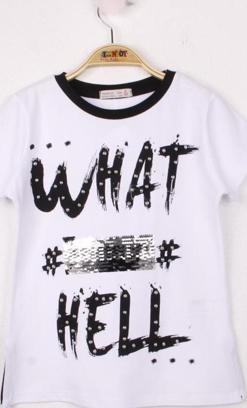 Toontoy Kız Çocuk Pullu İnci Detaylı T-Shirt