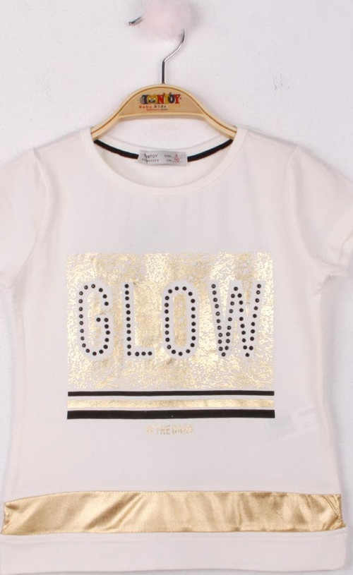 Toontoy Kız Çocuk Glow Baskılı Tişört