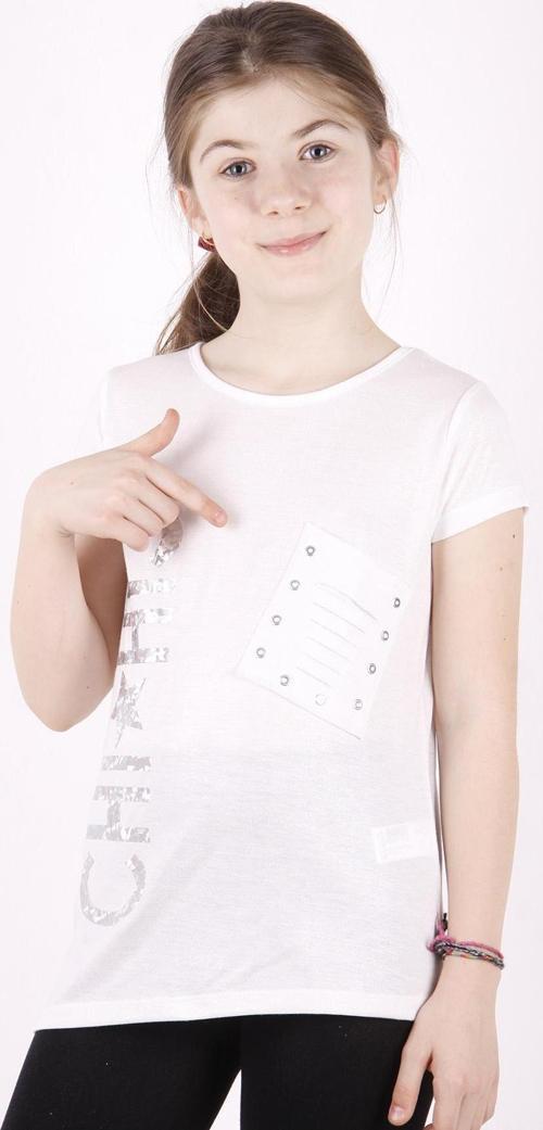 Toontoy Kız Çocuk Yıldız Baskılı Kesik Cep Detaylı Tişört