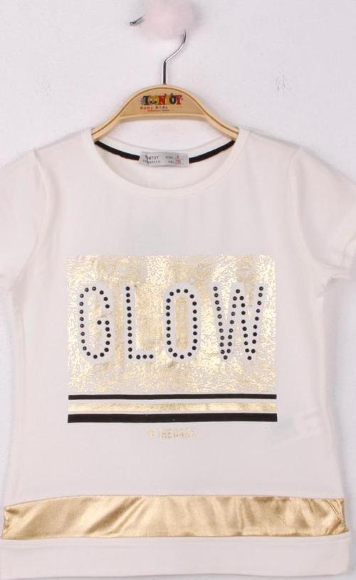 Toontoy Kız Çocuk Glow Baskılı Tişört
