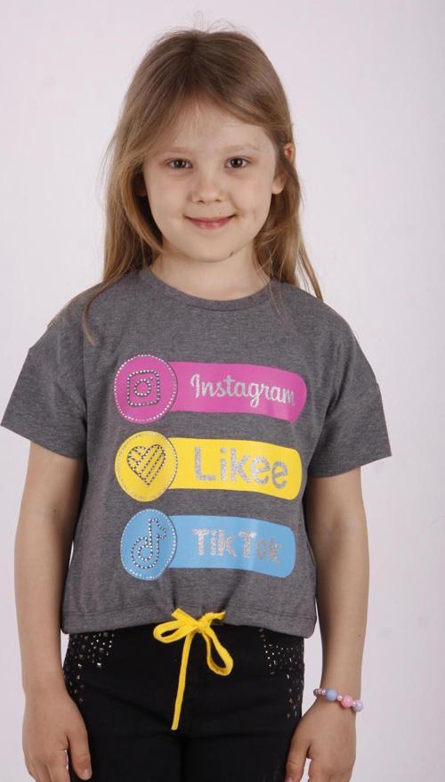 Toontoy Kız Çocuk Instagram Baskılı Tişört