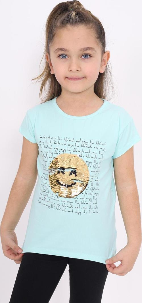 Toontoy Kız Çocuk Gülen Yüz Pullu Nakış Tişört