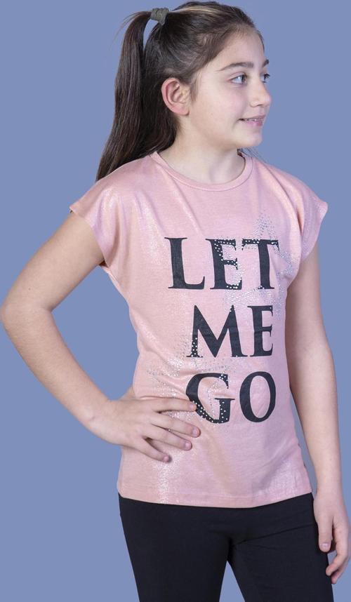 Toontoy Kız Çocuk Let Me Go Baskılı Tişört