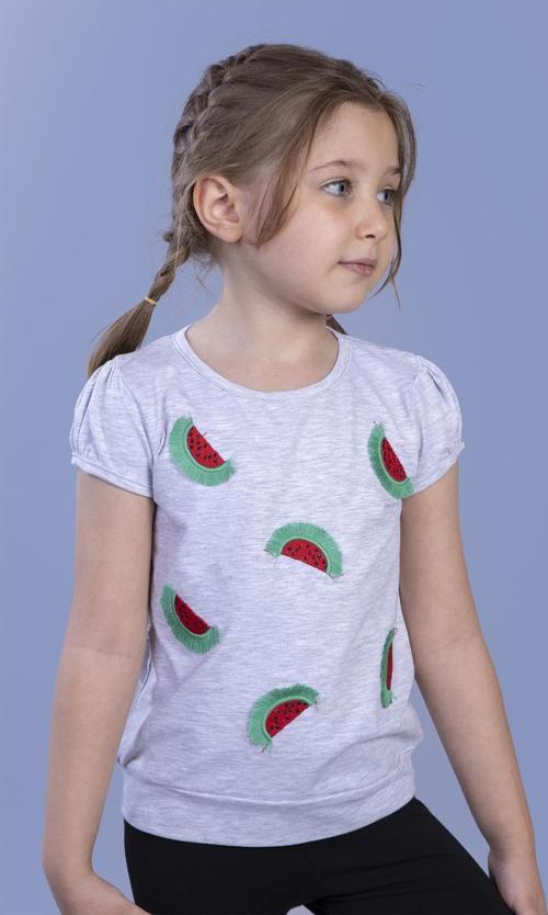 Toontoy Kız Çocuk Karpuz Nakışlı Tişört