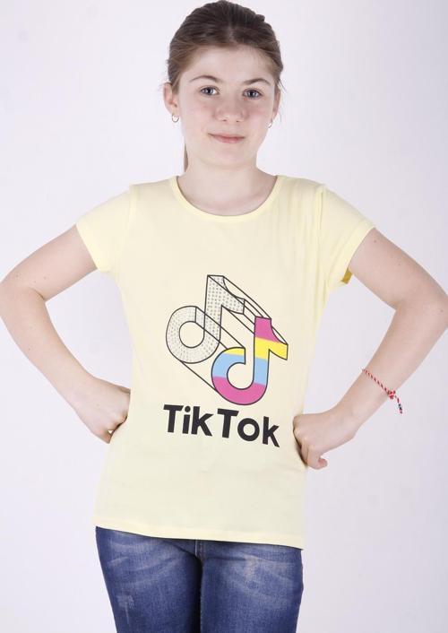 Toontoy Kız Çocuk TikTok Baskılı Tişört