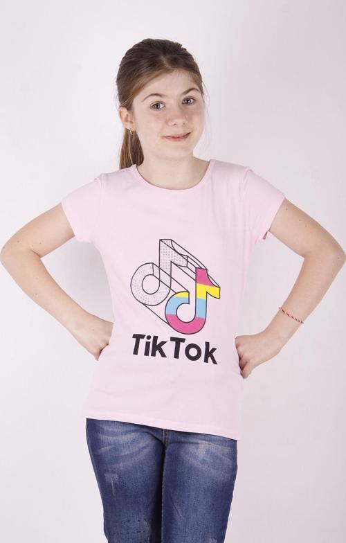 Toontoy Kız Çocuk TikTok Baskılı Tişört