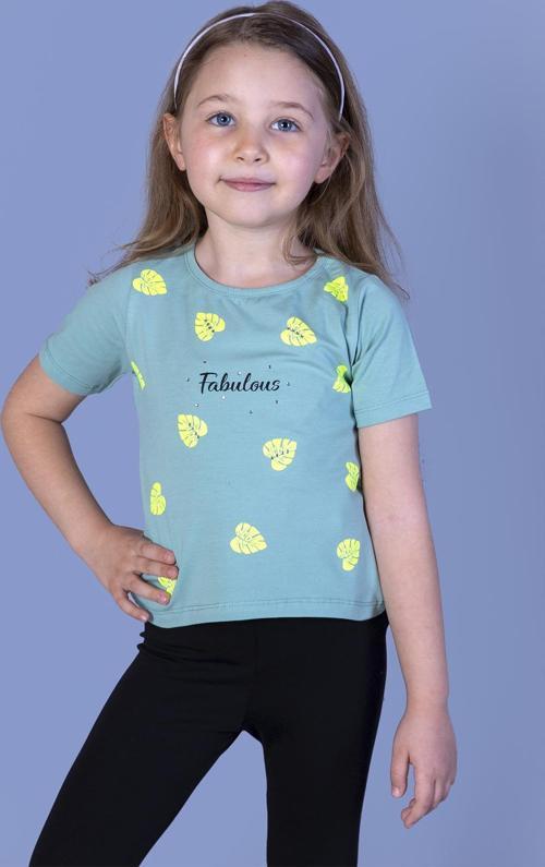 Toontoy Kız Çocuk Yaprak Desenli Fabulous Baskılı Tişört
