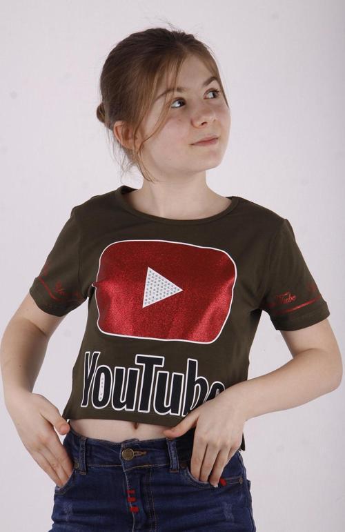 Toontoy Kız Çocuk YouTube Baskılı Tişört
