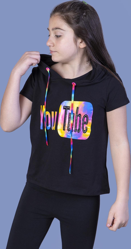 Toontoy Kız Çocuk YouTube Baskılı Tişört