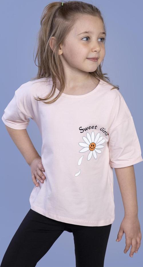 Toontoy Kız Çocuk Papatya Desenli Sweet Girls Baskılı Tişört