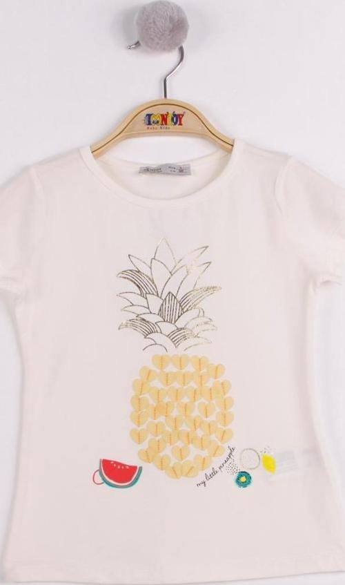 Toontoy Kız Çocuk Ananas Baskılı Tişört 