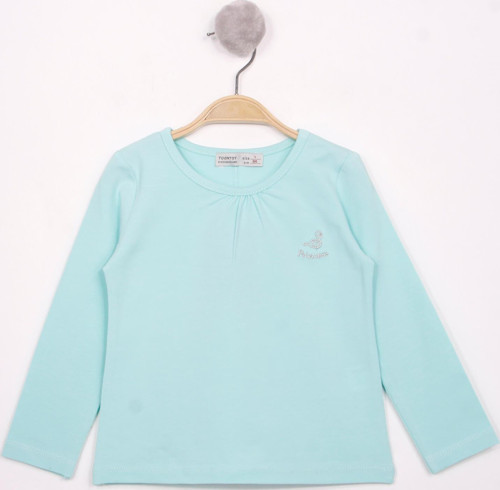 Toontoy Kız Çocuk Göğsü Princess Nakışlı T-Shirt