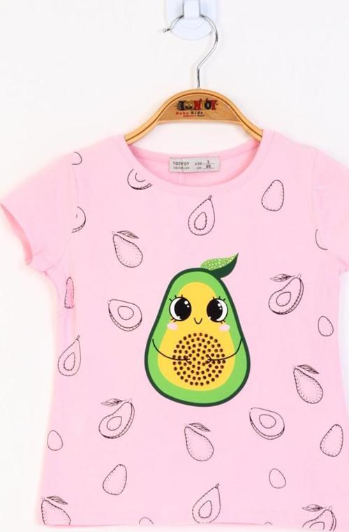 Toontoy Kız Çocuk Avokado Baskılı Tişört