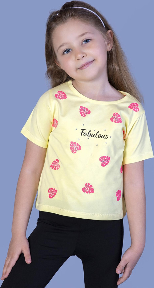 Toontoy Kız Çocuk Yaprak Desenli Fabulous Baskılı Tişört