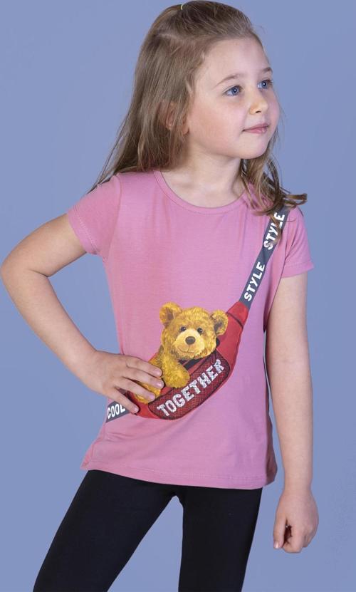 Toontoy Kız Çocuk Çanta Baskılı Tişört