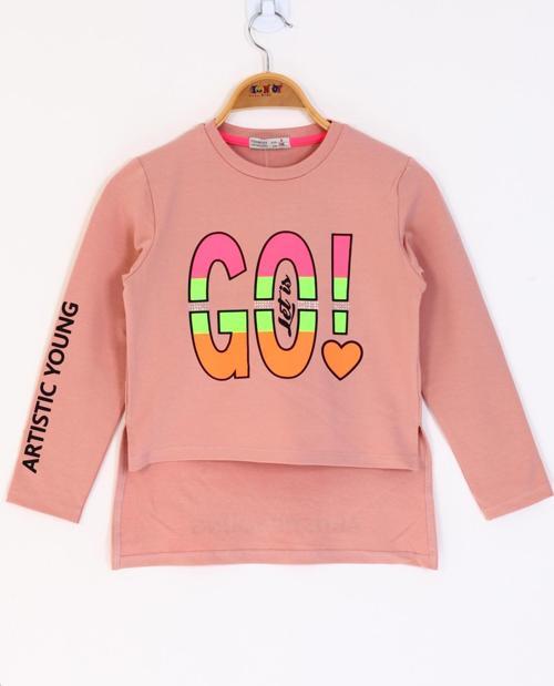 Toontoy Kız Çocuk Letis Go Baskılı Tişört
