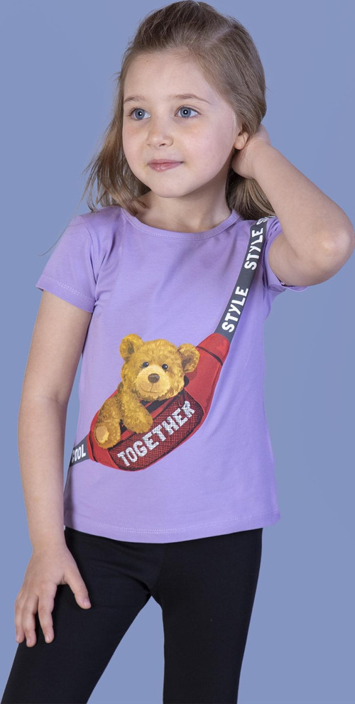 Toontoy Kız Çocuk Çanta Baskılı Tişört