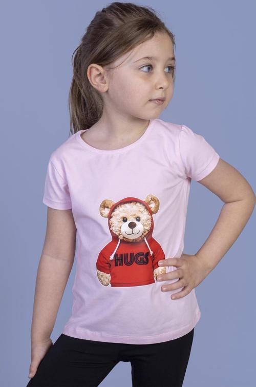 Toontoy Kız Çocuk Ayıcık Baskılı Tişört