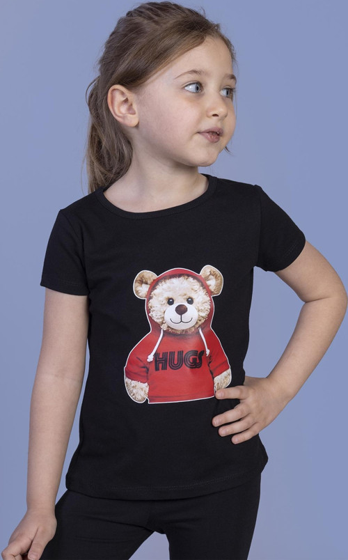 Toontoy Kız Çocuk Ayıcık Baskılı Tişört