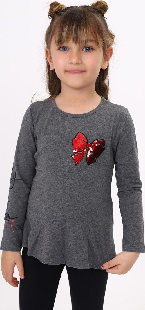 Toontoy Kız Çocuk Göğsü Pullu Fiyonklu Nakışlı T-Shirt