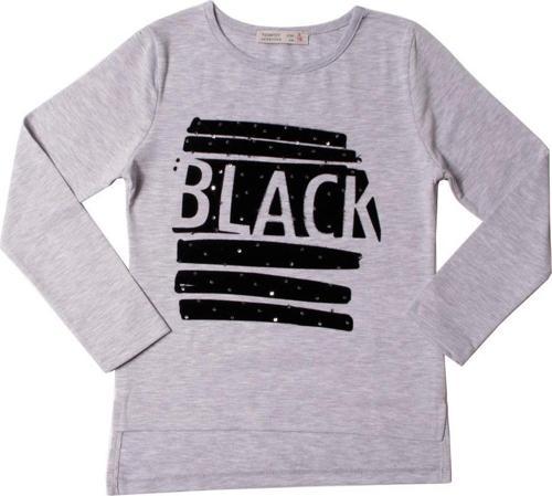 Toontoy Kız Çocuk Tişört Black Flok Nakışlı