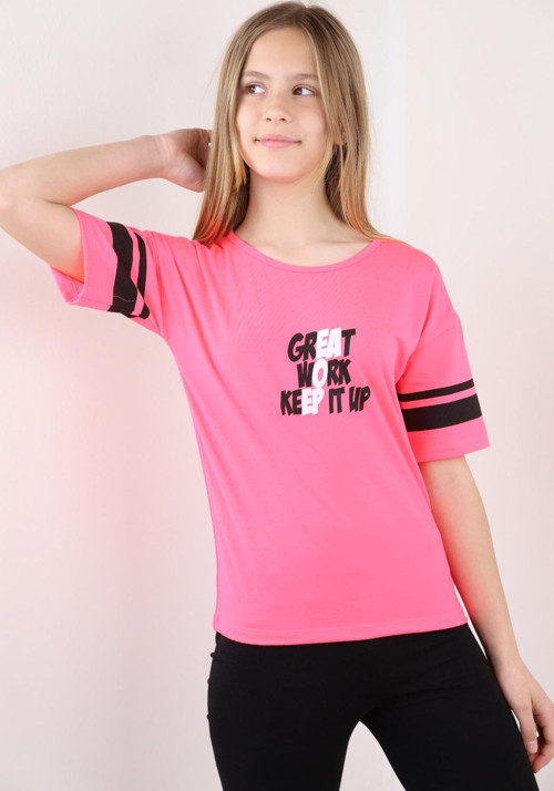 Toontoy Kız Çocuk Baskılı Tişört