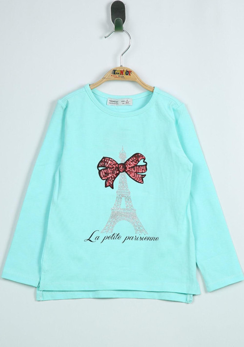 Toontoy Kız Çocuk Tişört Paris Baskılı