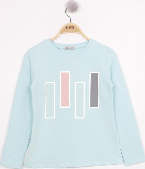 Toontoy Kız Çocuk Kareli Baskılı T-Shirt