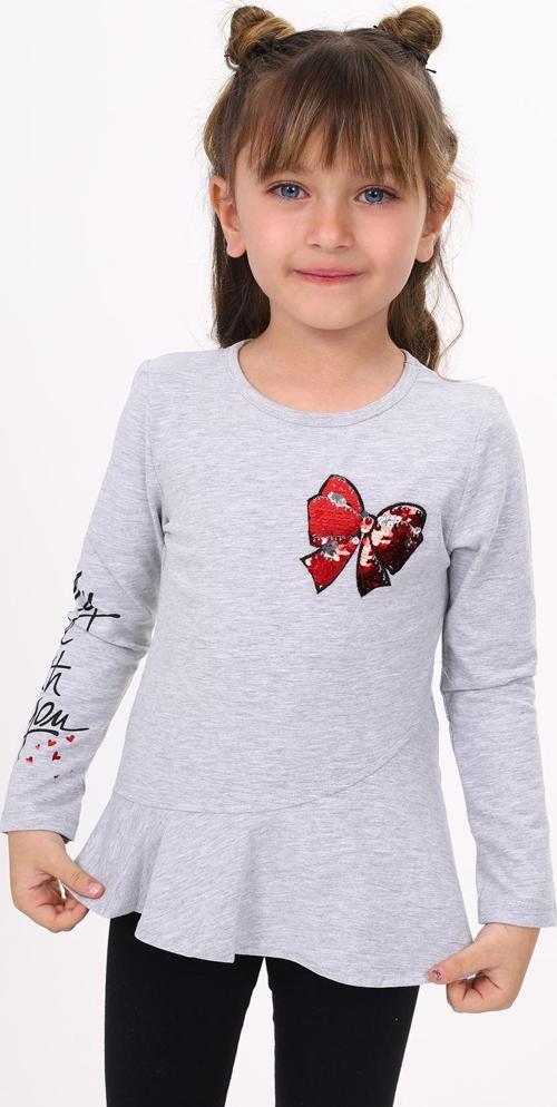 Toontoy Kız Çocuk Göğsü Pullu Fiyonklu Nakışlı T-Shirt