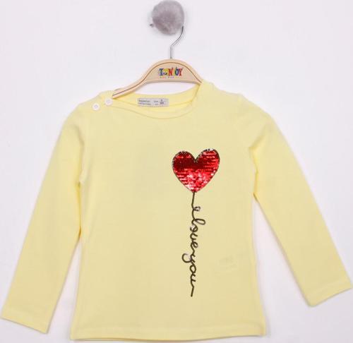 Toontoy Kız Çocuk Göğsü Pul Nakışlı T-Shirt