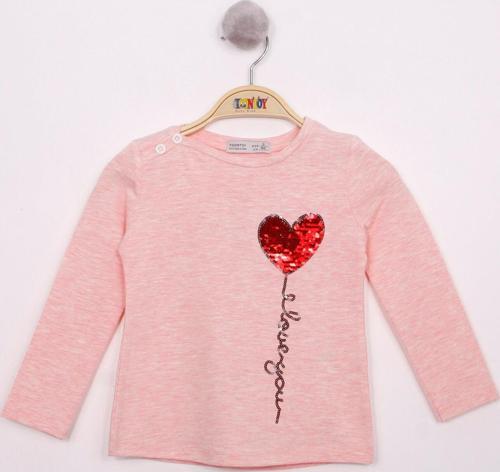 Toontoy Kız Çocuk Göğsü Pul Nakışlı T-Shirt
