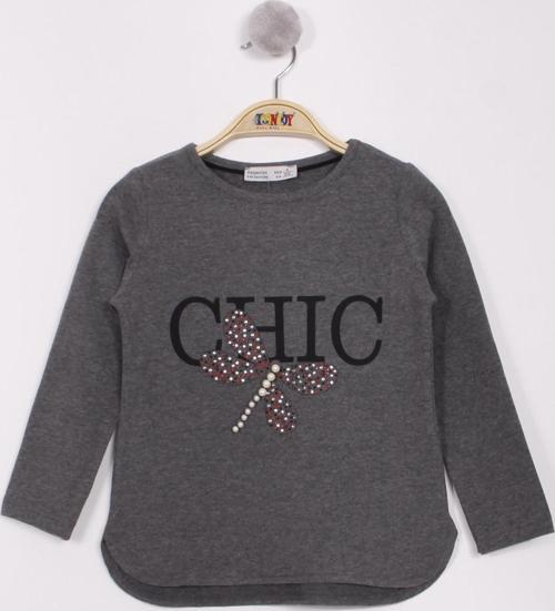 Toontoy Kız Çocuk Yusufçuk Baskılı İnci Detaylı T-Shirt
